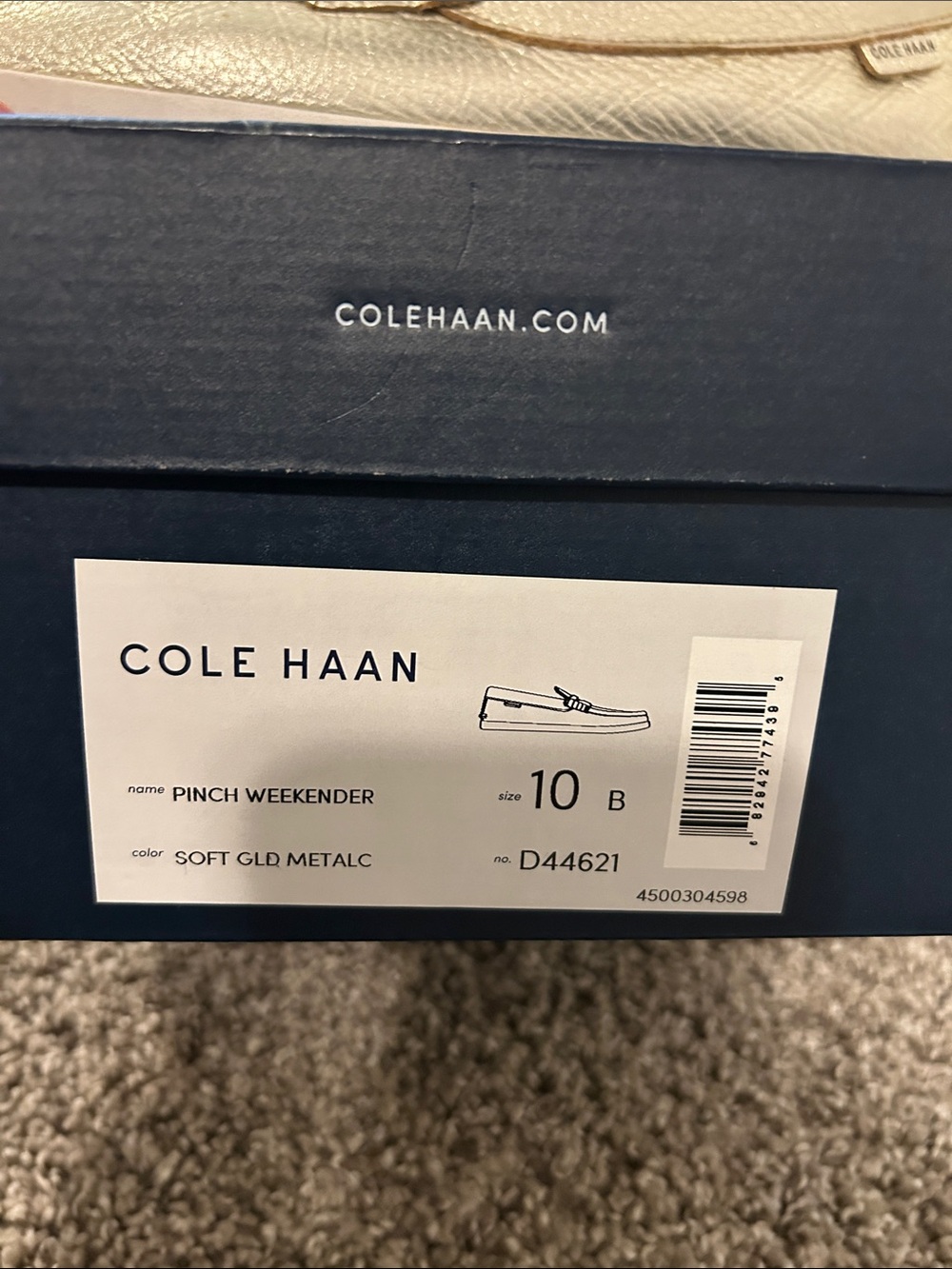 Cole Haan Gold Leather Penny Loafers - Picture 2 of 6